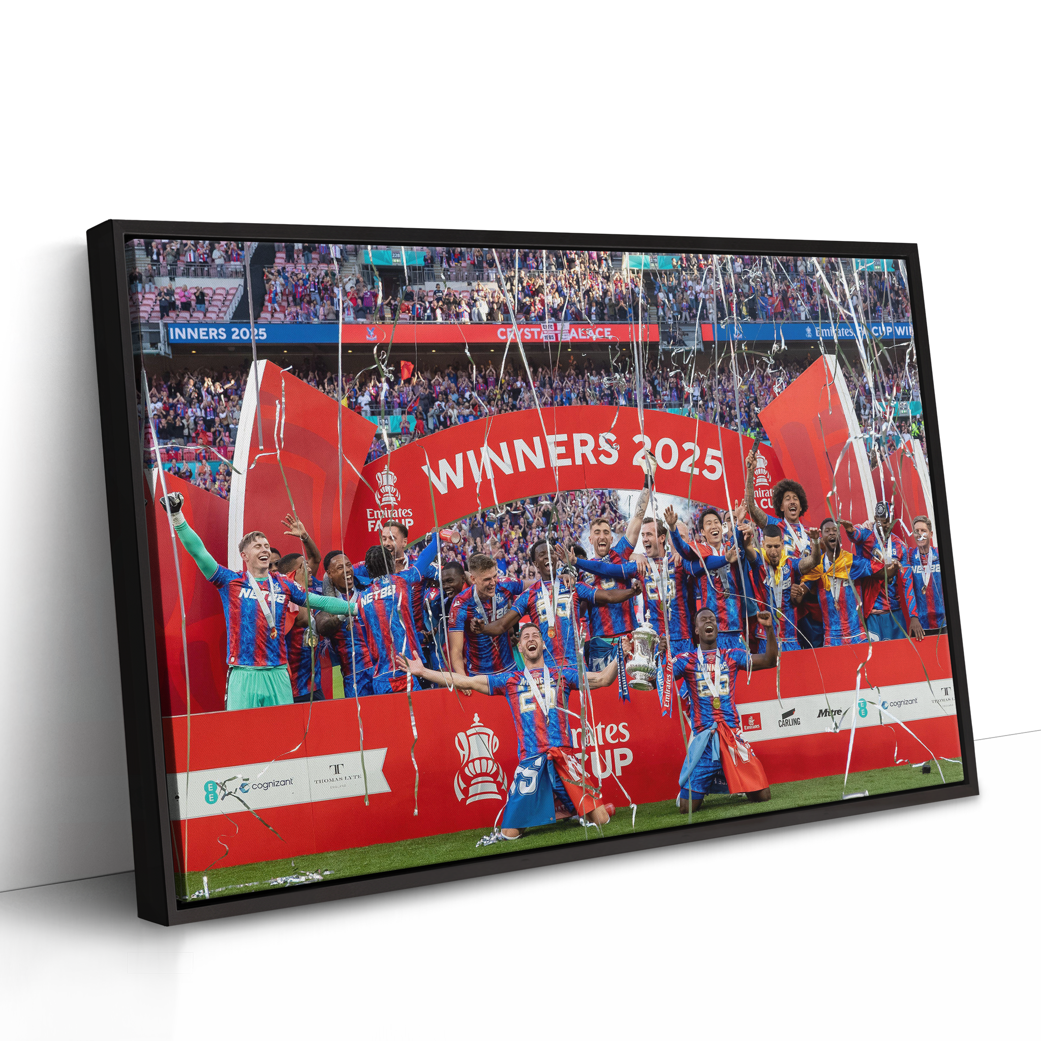 Palace FA Cup Winners 24/25 Black Framed Canvas