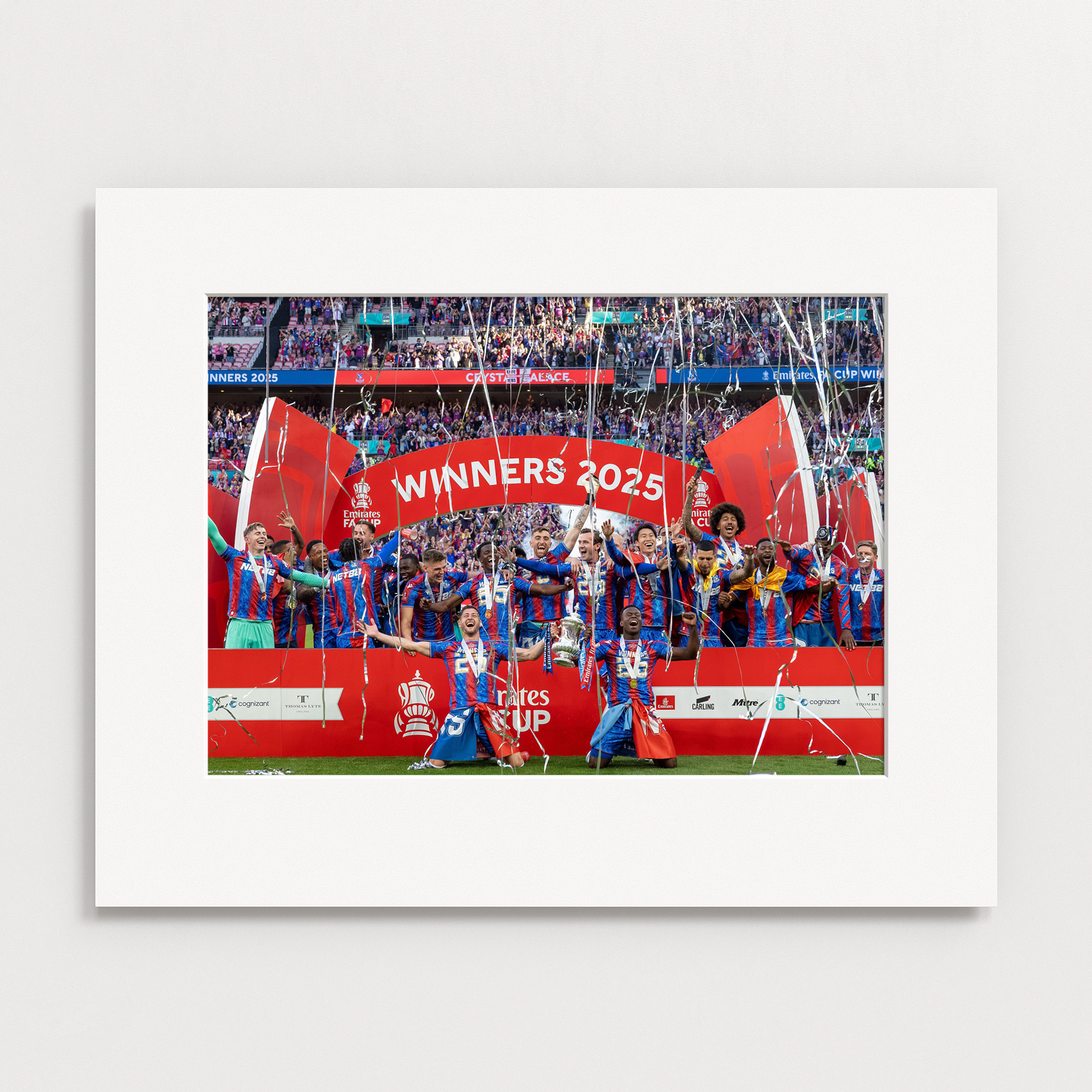 Palace FA Cup Winners 24/25 Mounted Photo Print