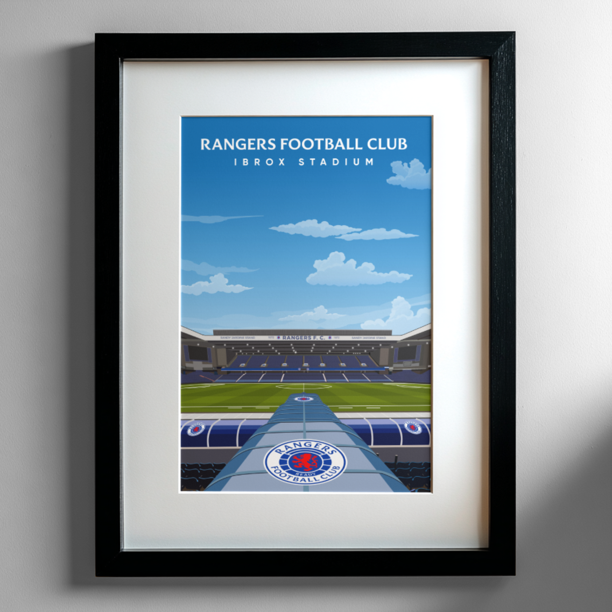 Rangers FC Ibrox Hand Drawn Stadium Design