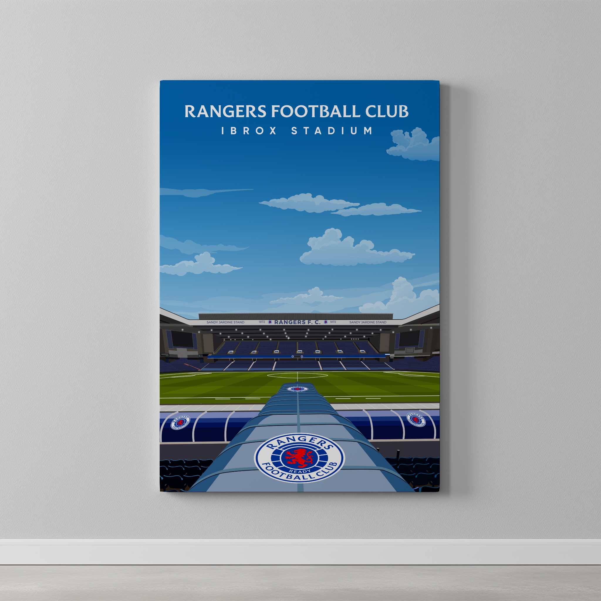 Rangers FC Ibrox Hand Drawn Stadium Design