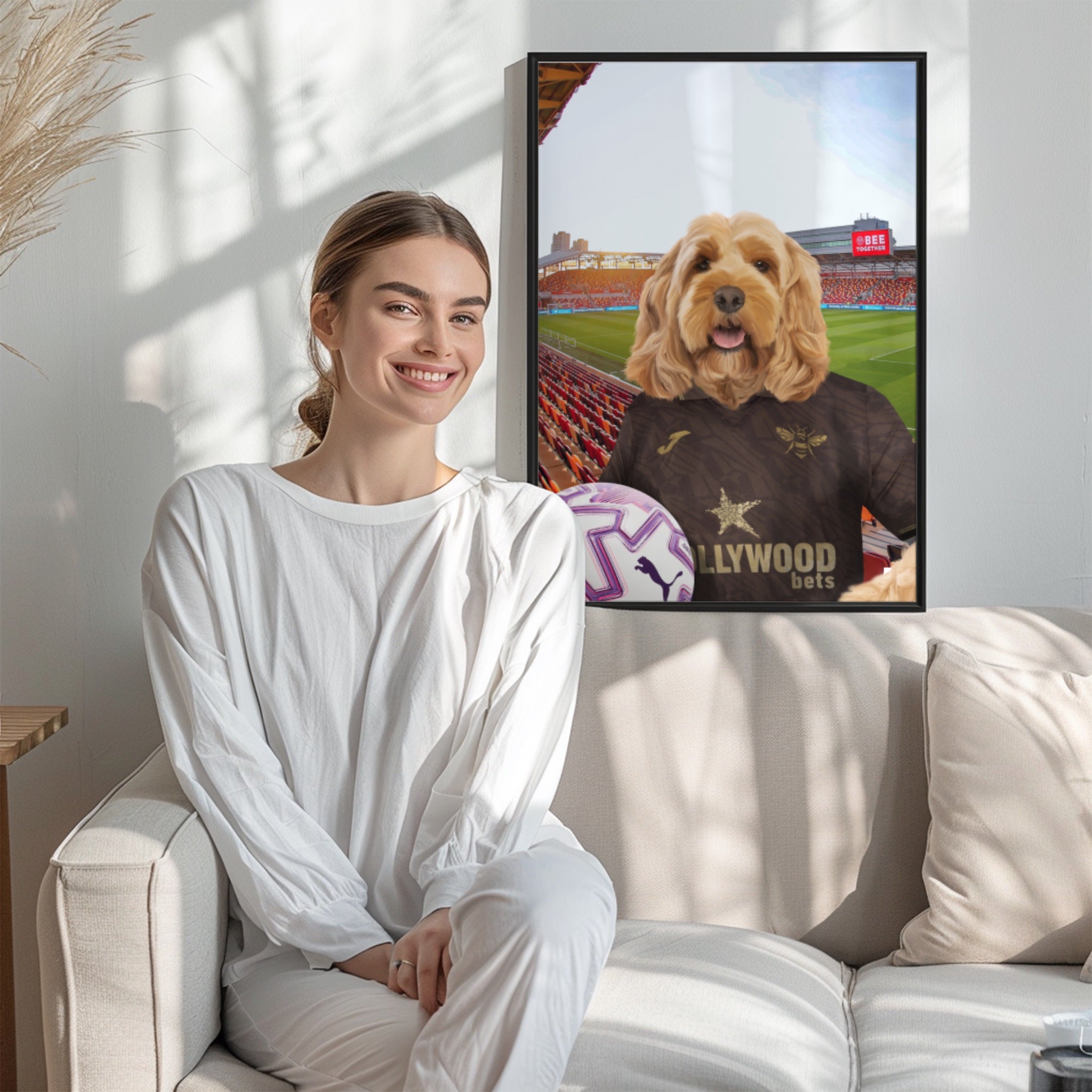 Your Pet in a Brentford FC Away 25/26 Adult Shirt