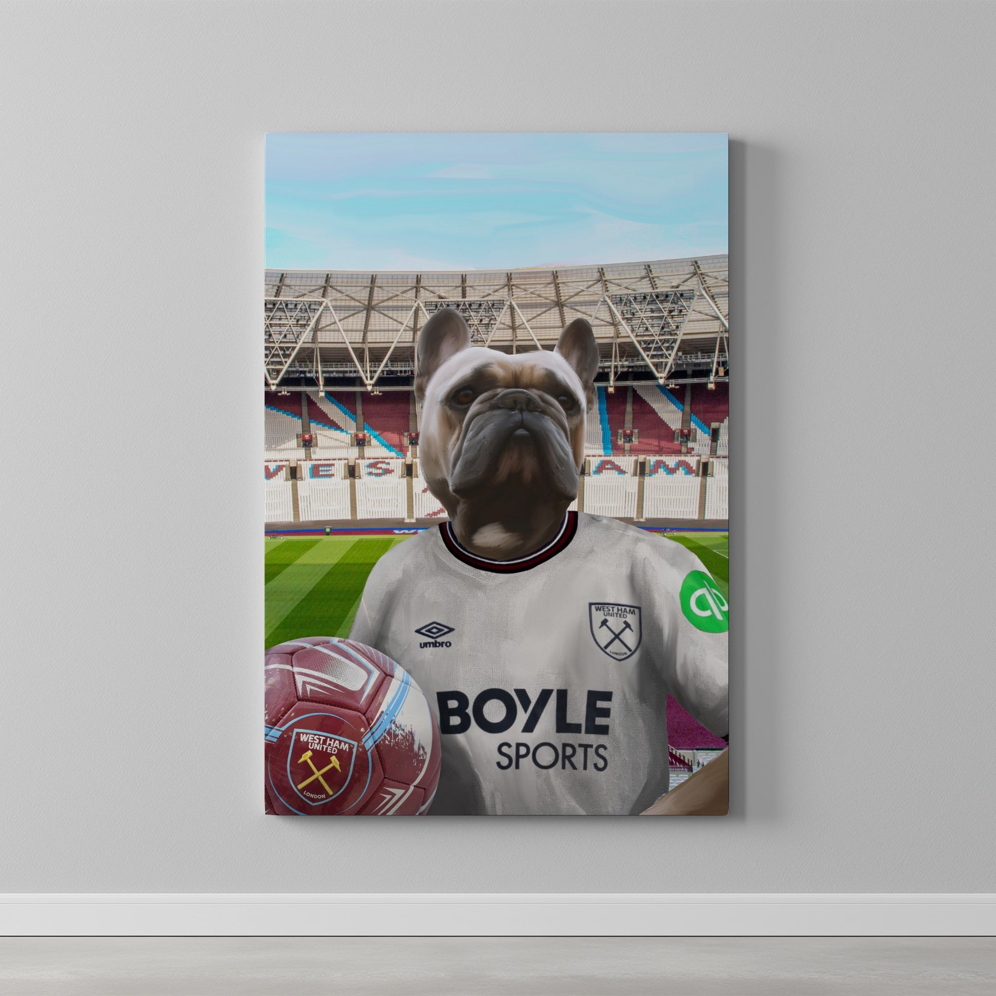 Your Pet in a West Ham 25/26 Away Shirt