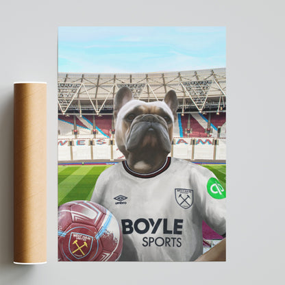 Your Pet in a West Ham 25/26 Away Shirt