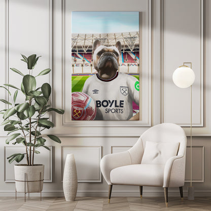 Your Pet in a West Ham 25/26 Away Shirt
