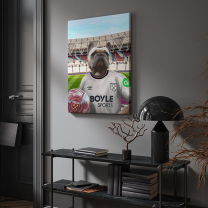 Your Pet in a West Ham 25/26 Away Shirt