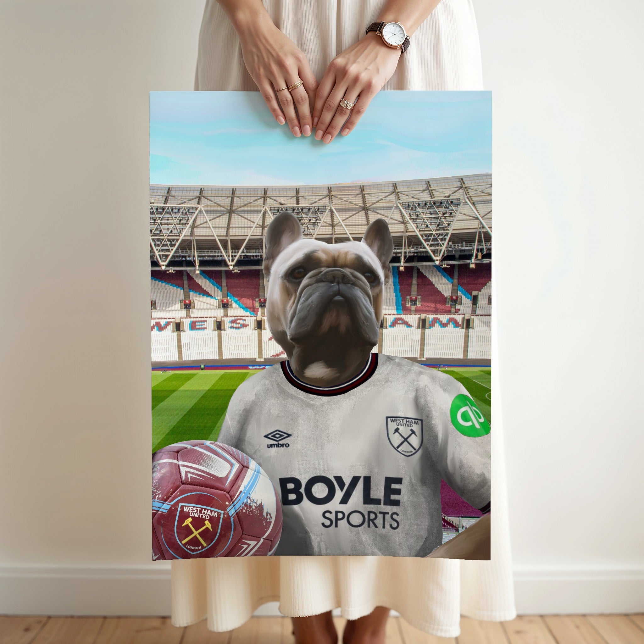 Your Pet in a West Ham 25/26 Away Shirt