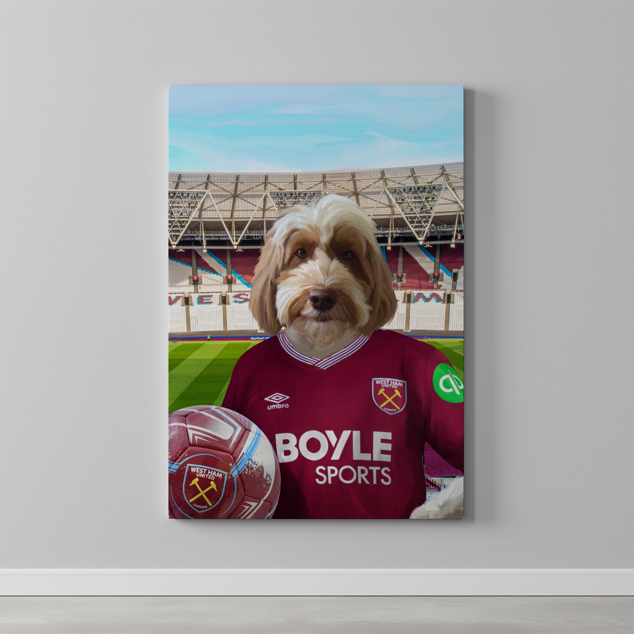 Your Pet in a West Ham 25/26 Home Shirt