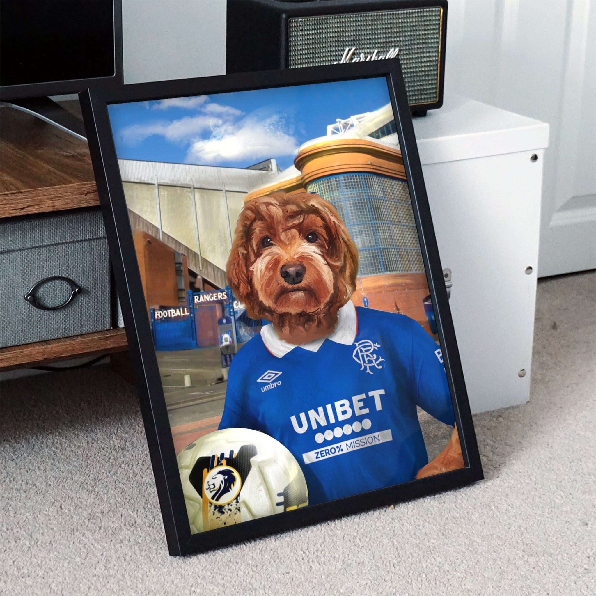 Your Pet in a Rangers Home Shirt