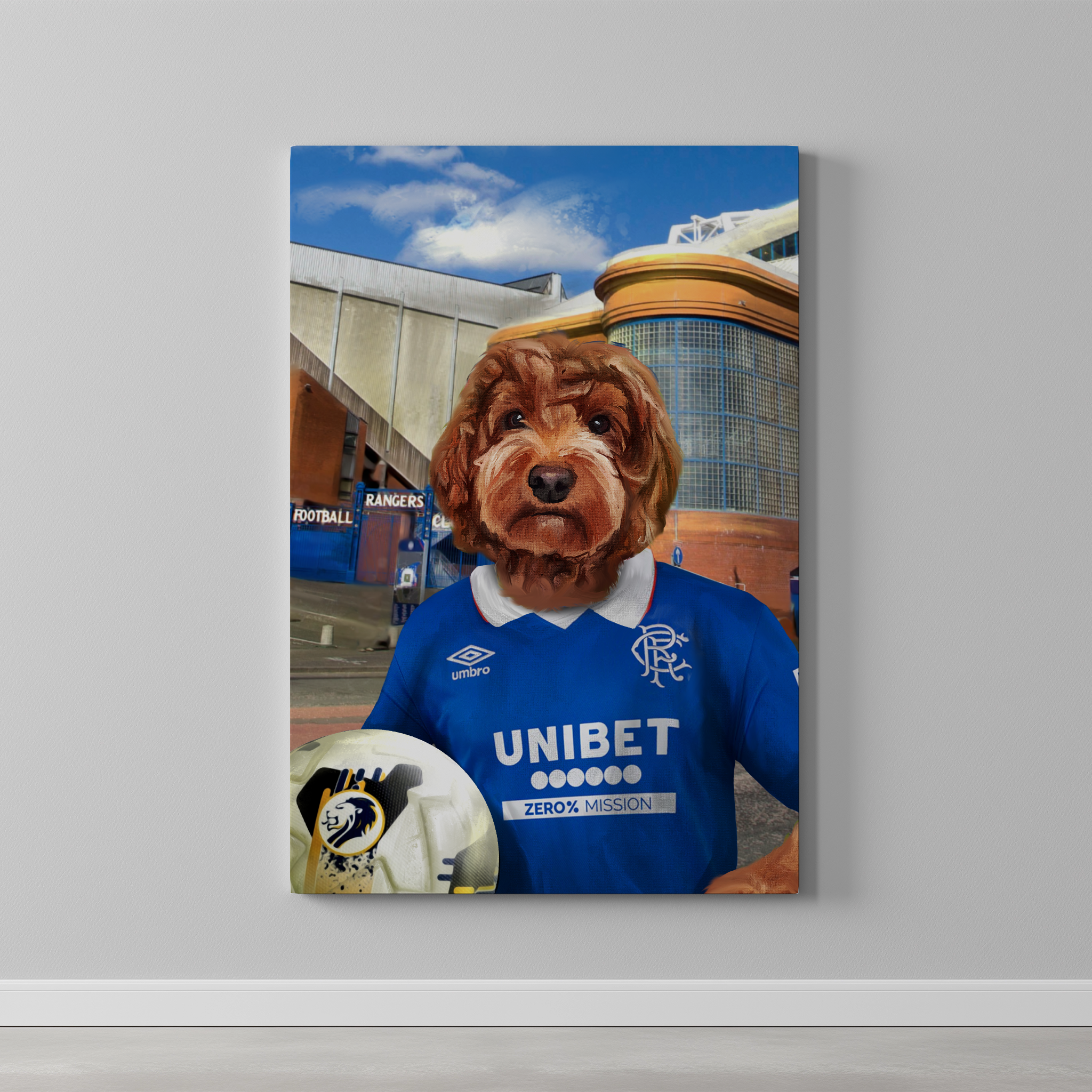 Your Pet in a Rangers Home Shirt