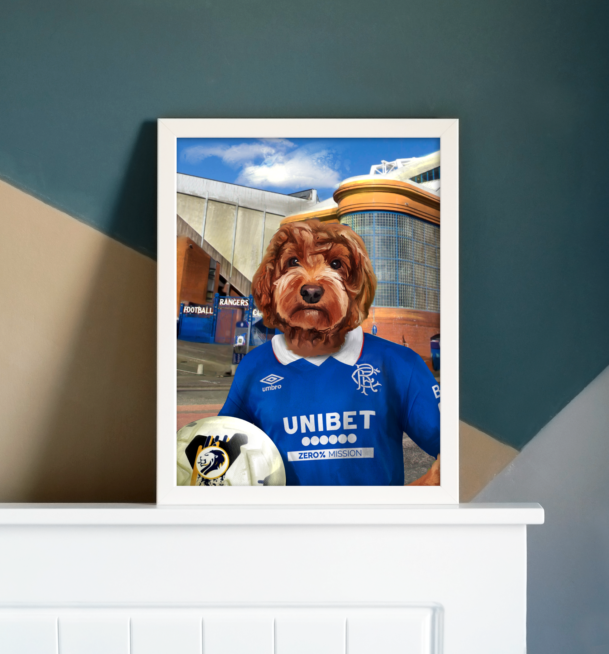 Your Pet in a Rangers Home Shirt