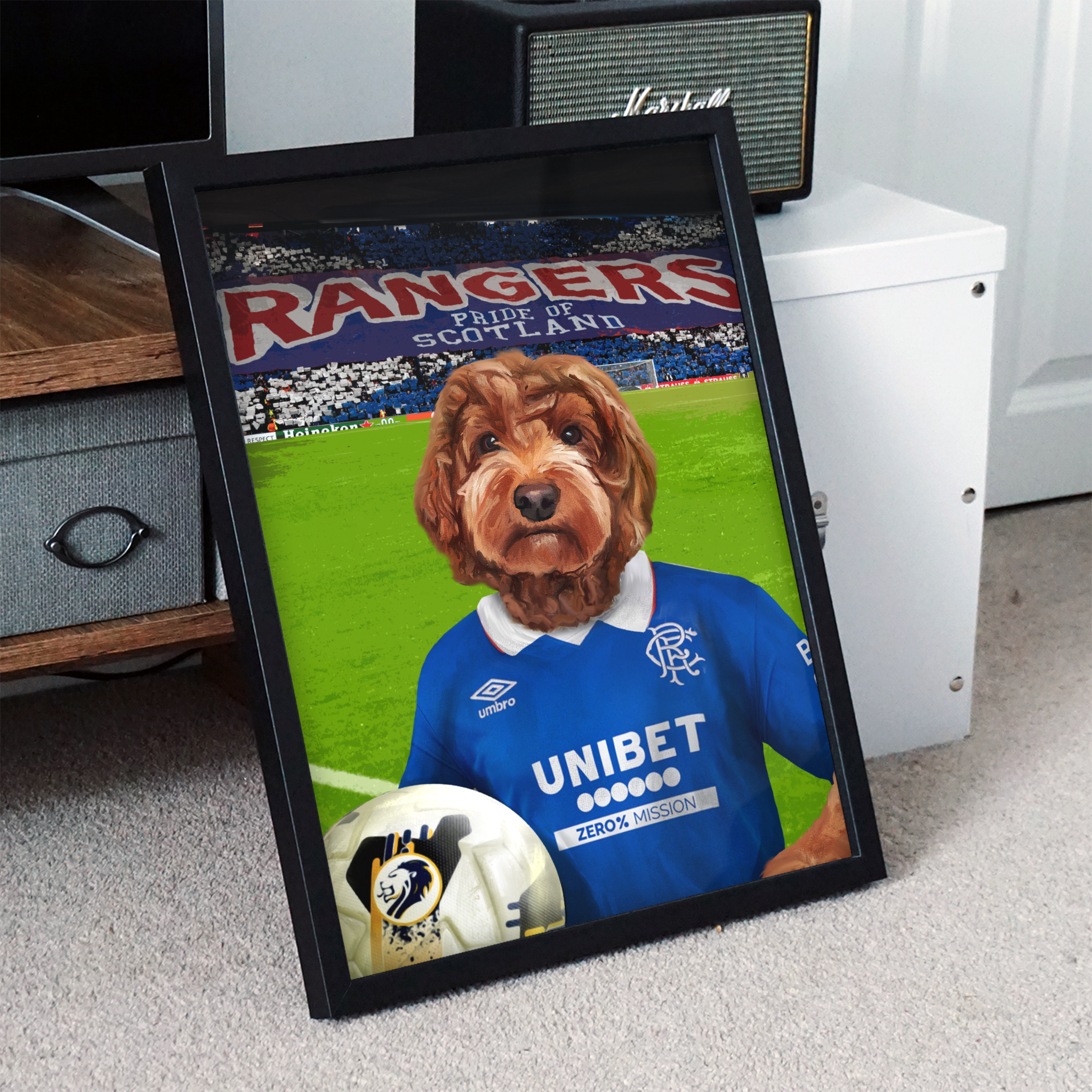 Your Pet in a Rangers Home Shirt