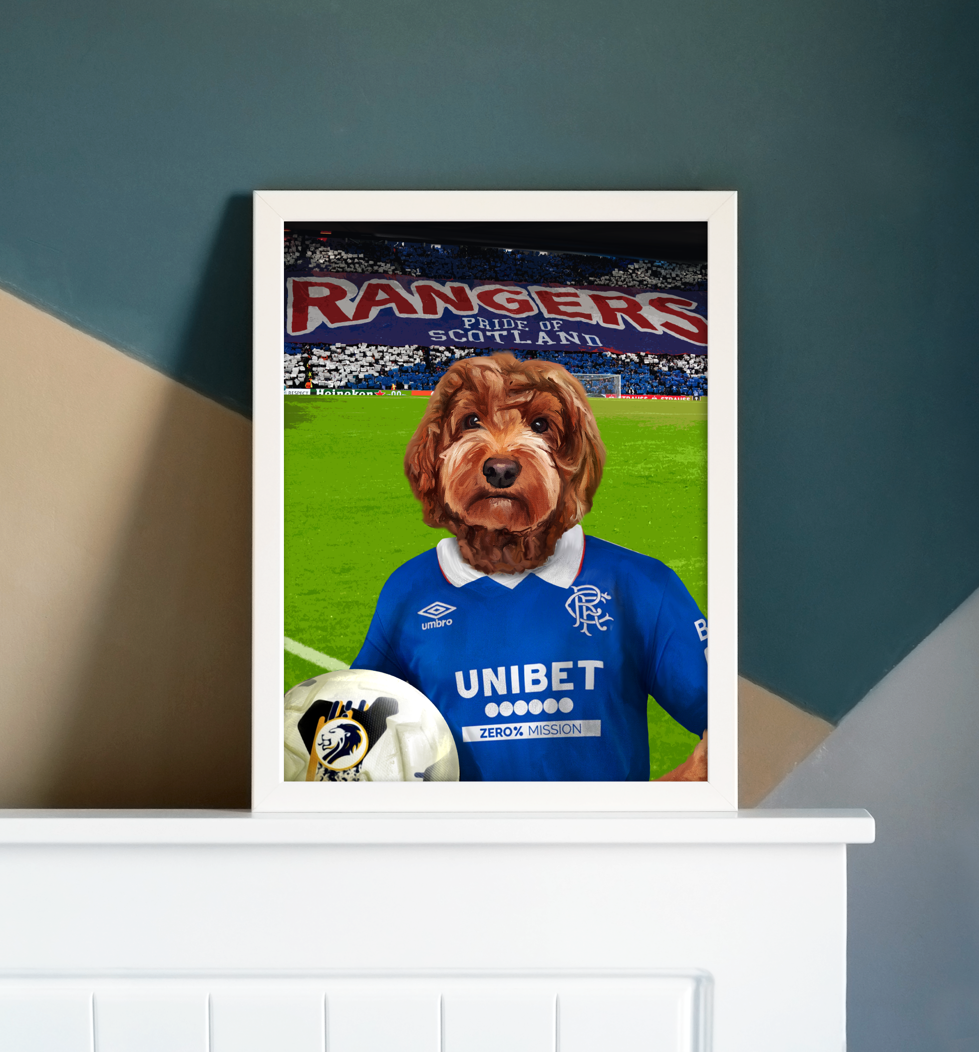 Your Pet in a Rangers Home Shirt
