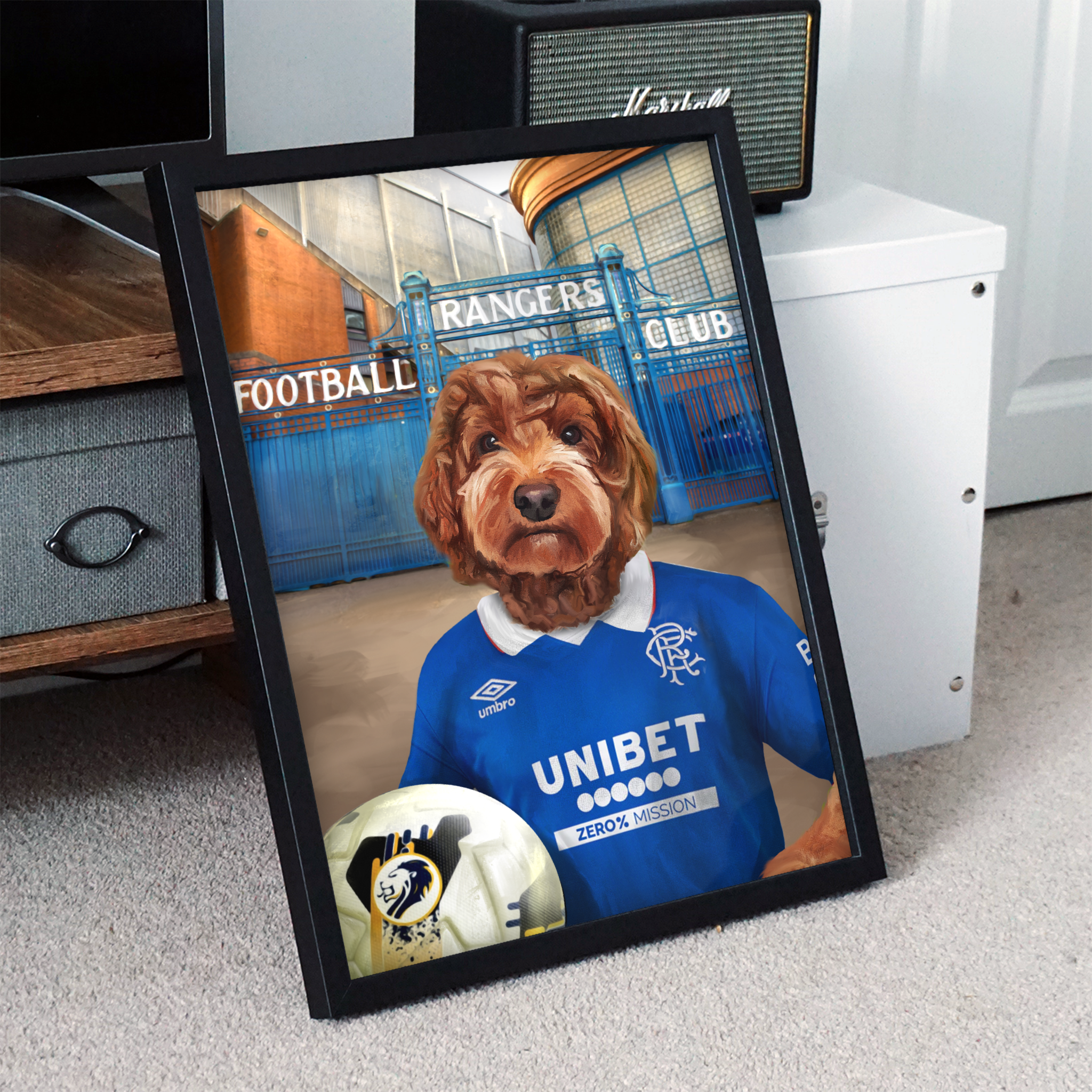 Your Pet in a Rangers Home Shirt