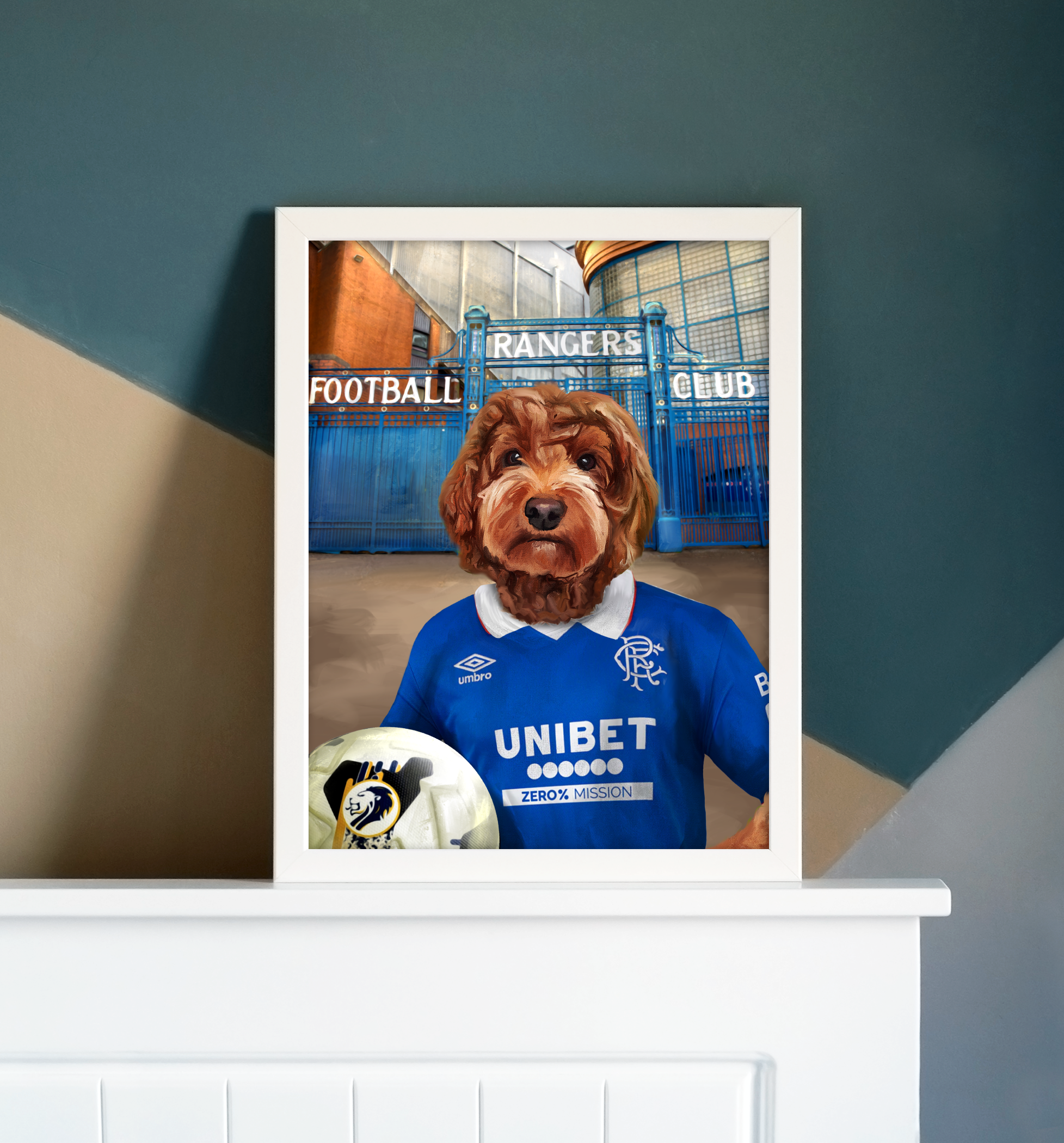 Your Pet in a Rangers Home Shirt