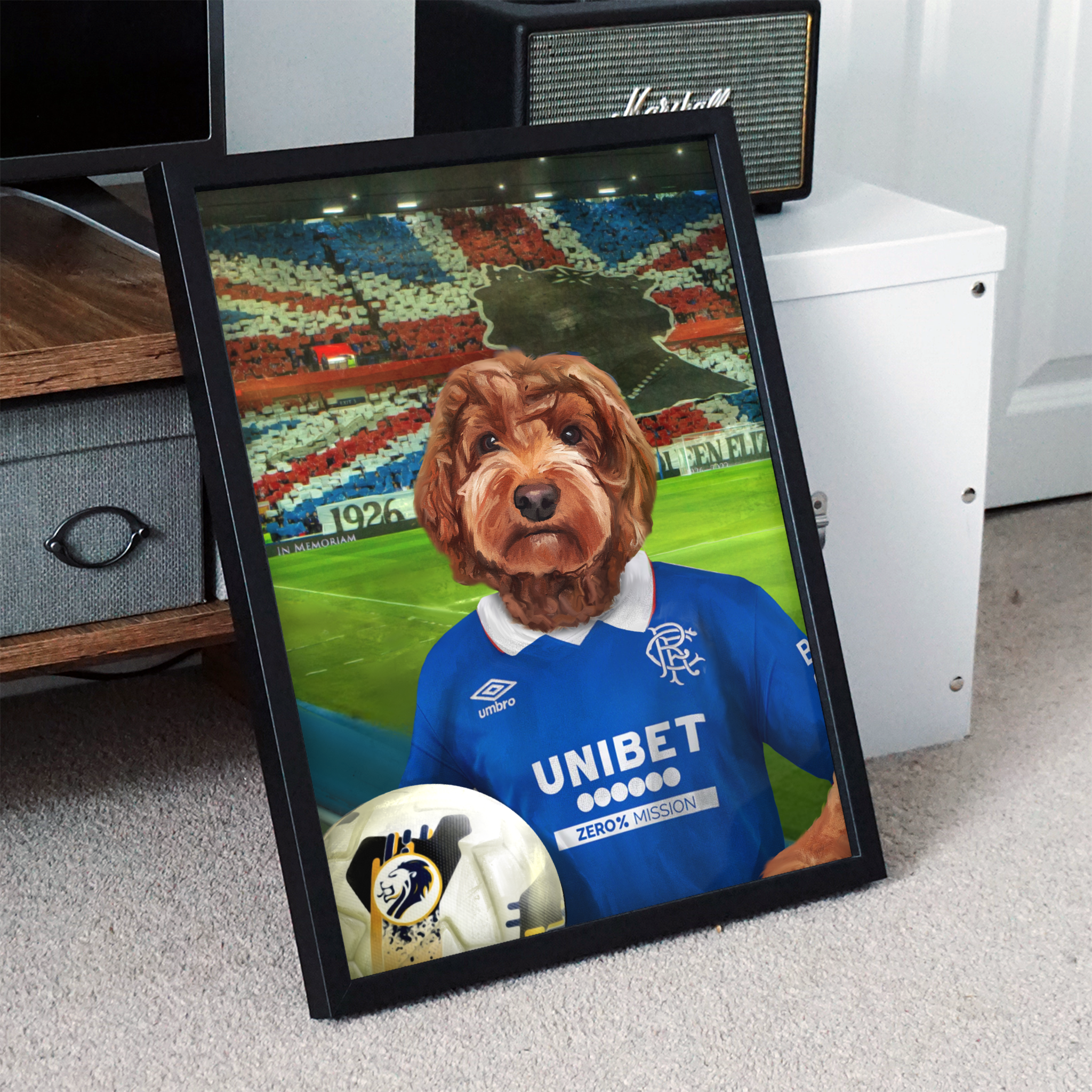 Your Pet in a Rangers Home Shirt