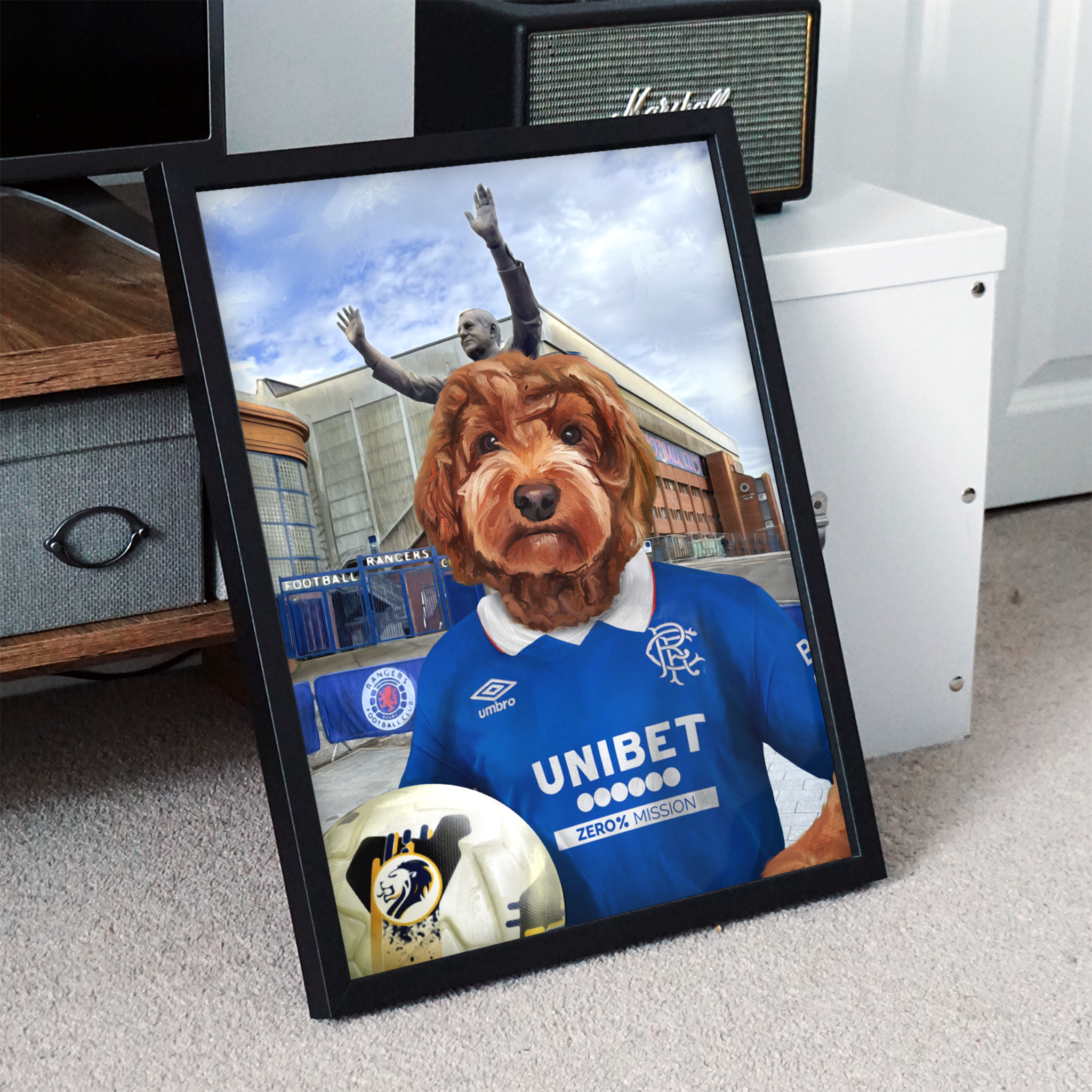 Your Pet in a Rangers Home Shirt