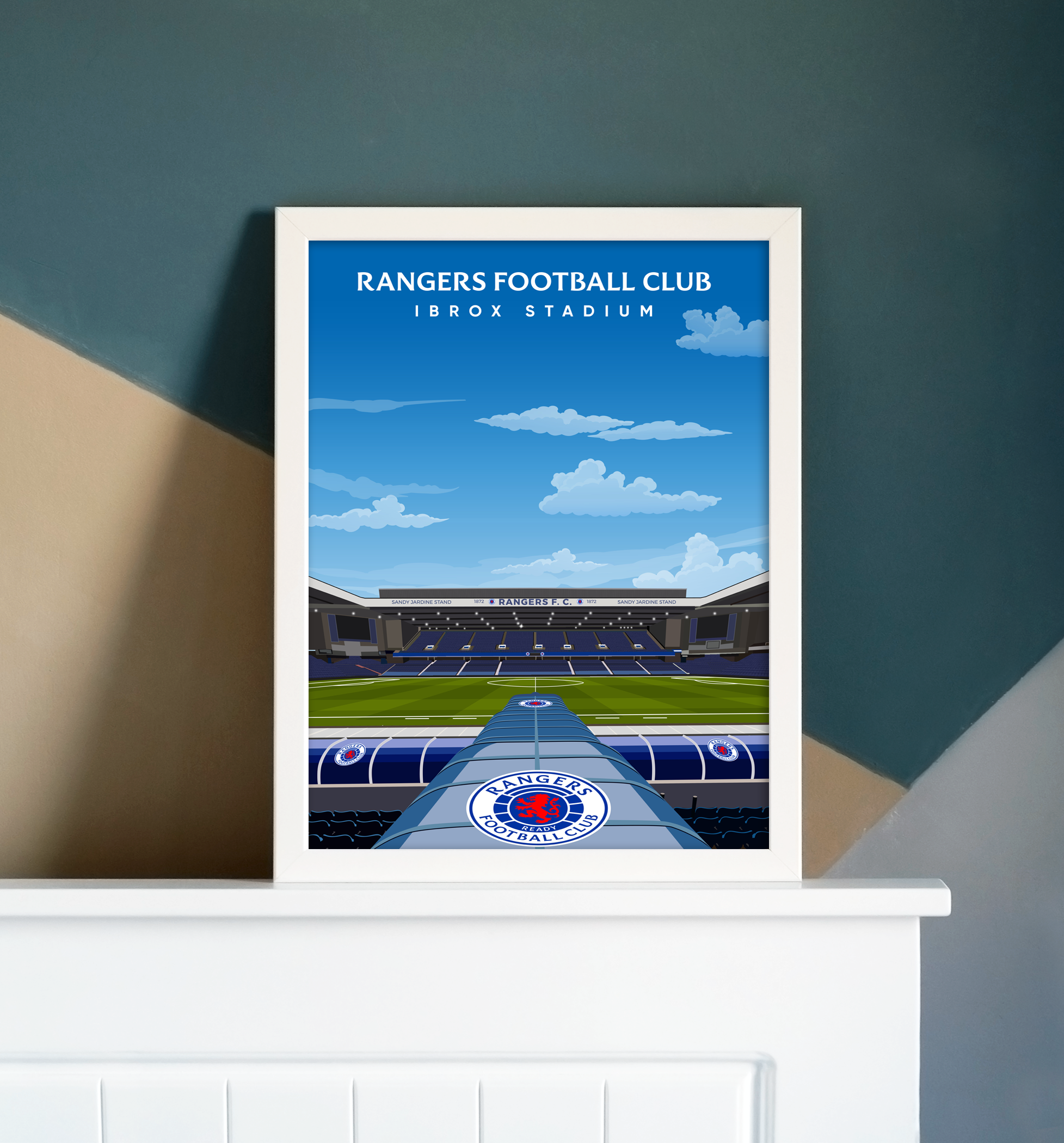 Rangers FC Ibrox Hand Drawn Stadium Design