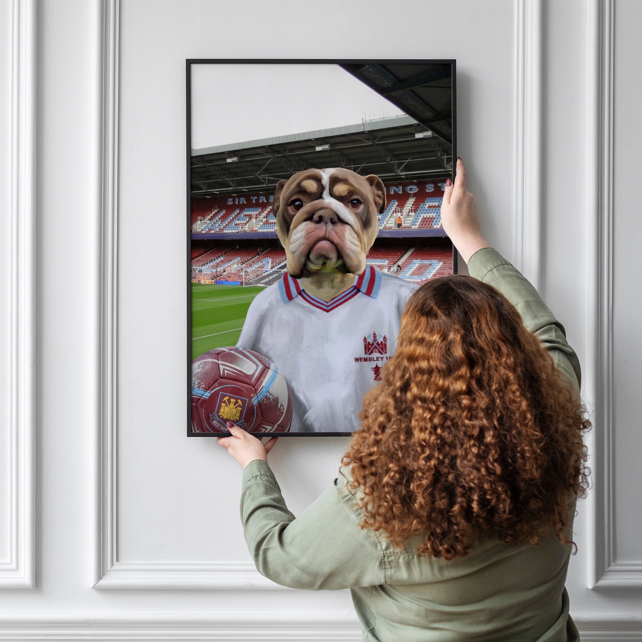 Your Pet in a West Ham 1980 Away Retro Shirt