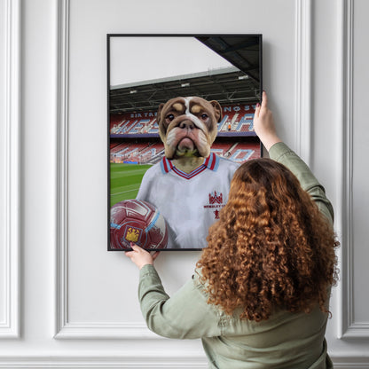 Your Pet in a West Ham 1980 Away Retro Shirt