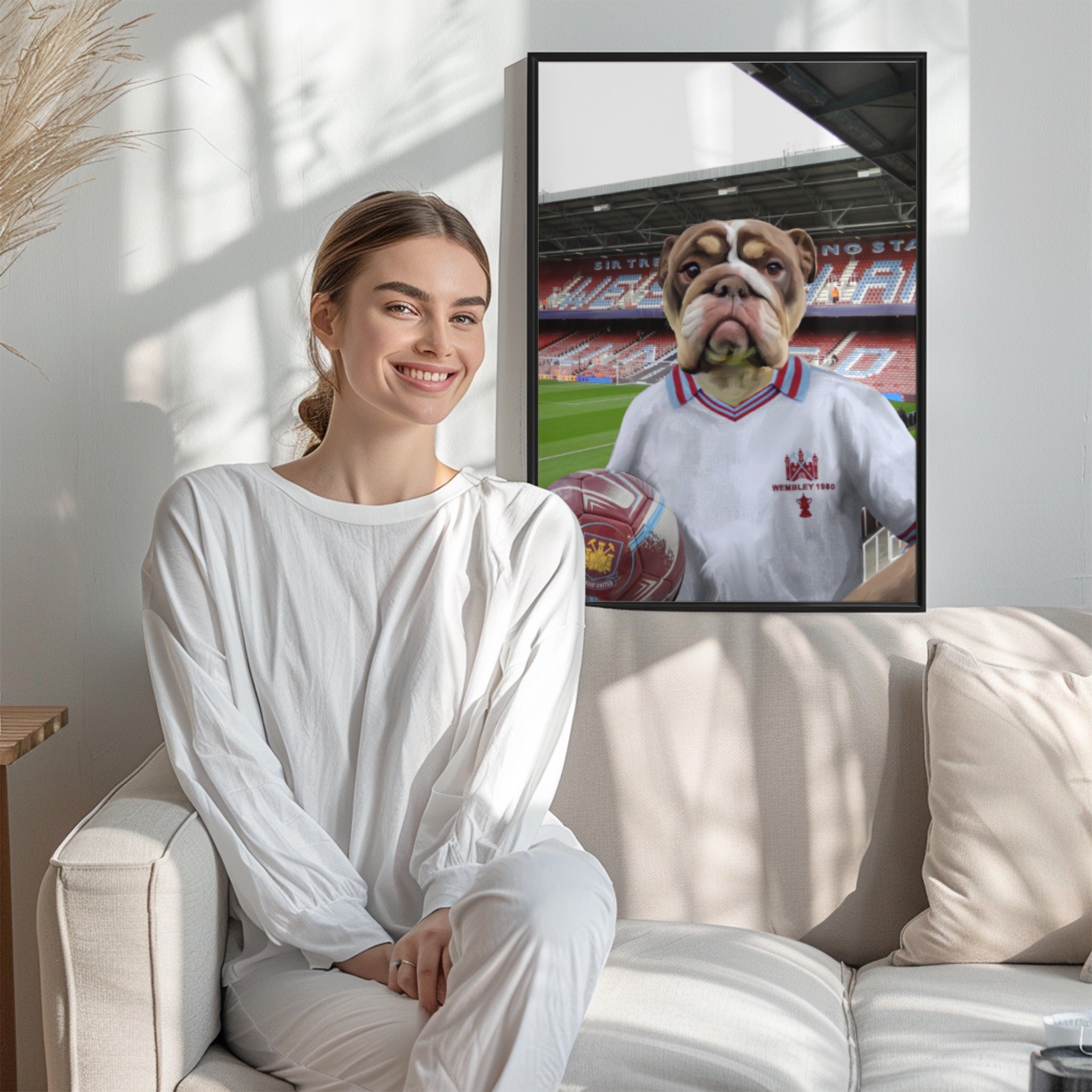 Your Pet in a West Ham 1980 Away Retro Shirt