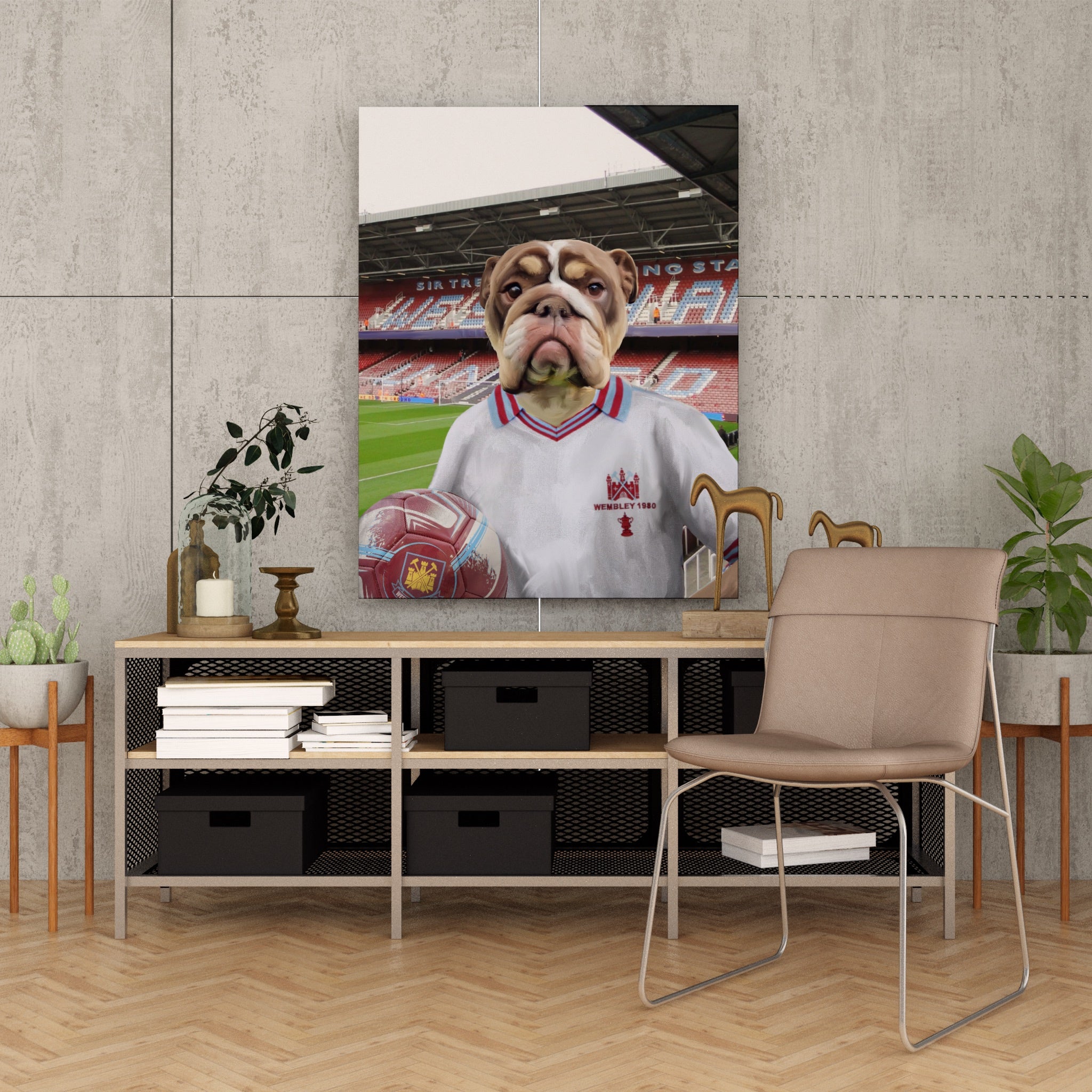 Your Pet in a West Ham 1980 Away Retro Shirt