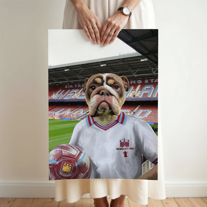Your Pet in a West Ham 1980 Away Retro Shirt