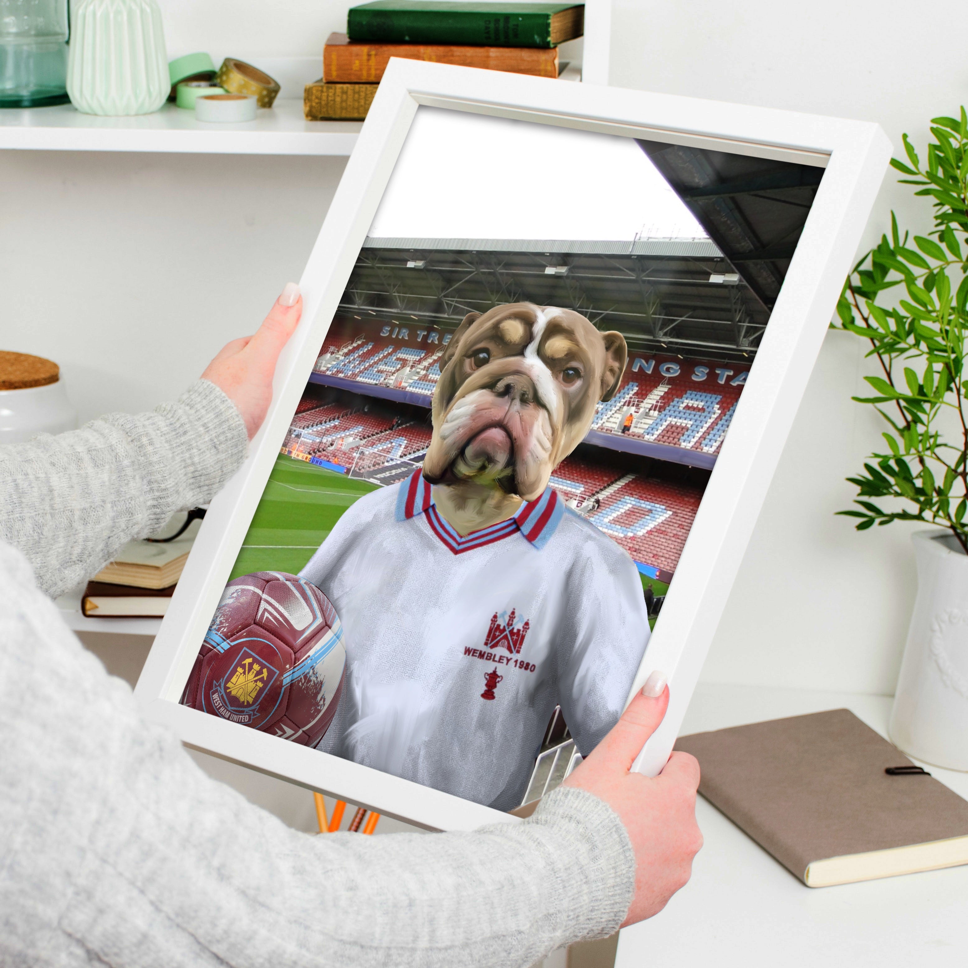 Your Pet in a West Ham 1980 Away Retro Shirt