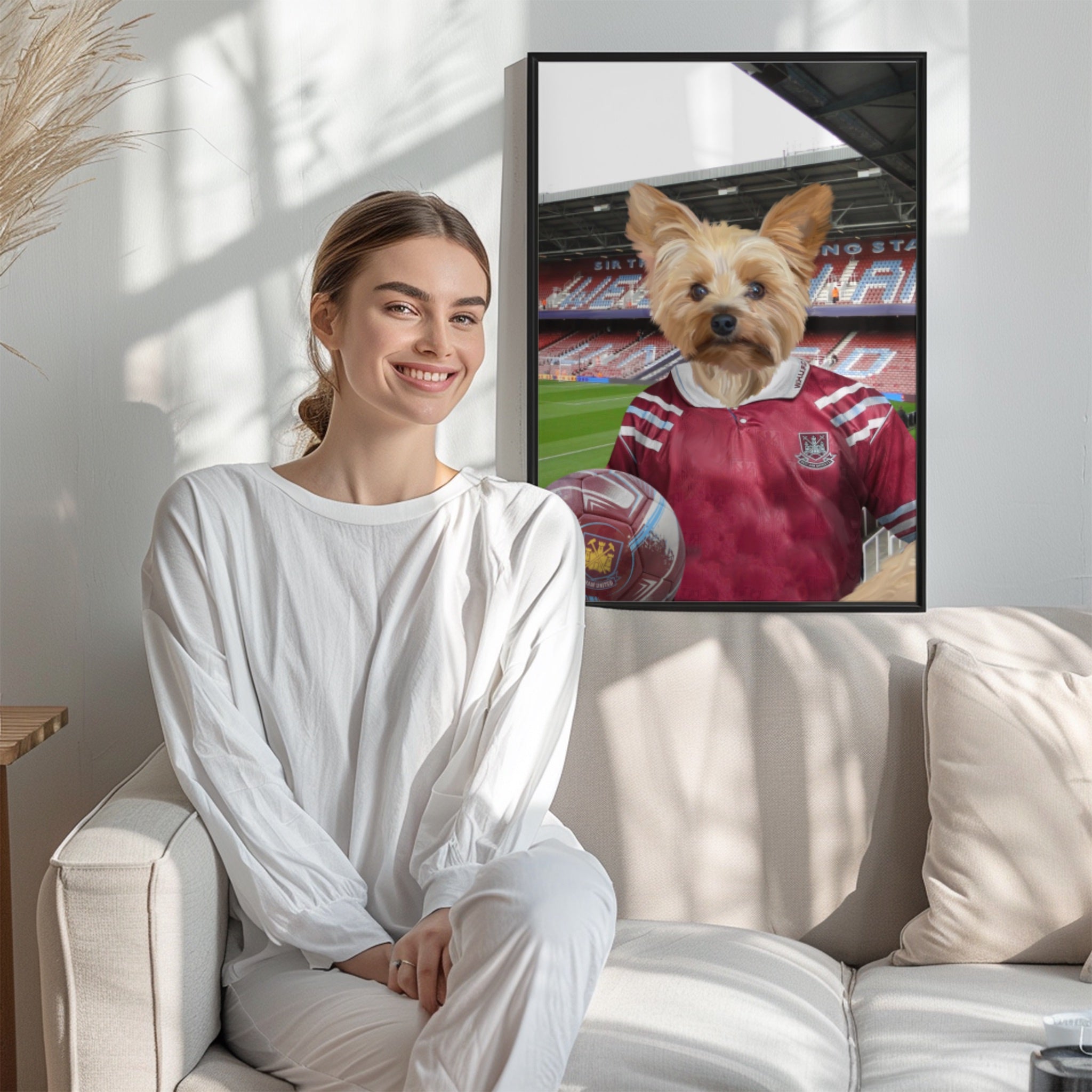 Your Pet in a West Ham 1992-93 Home Shirt