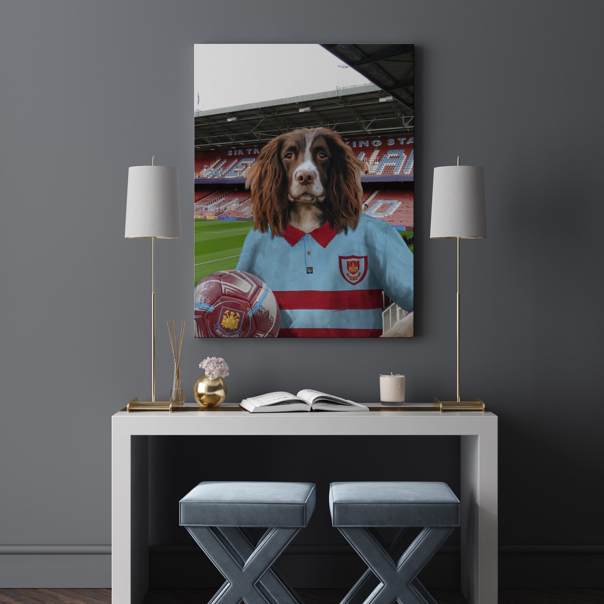 Your Pet in a West Ham 1995-97 Away Retro Shirt