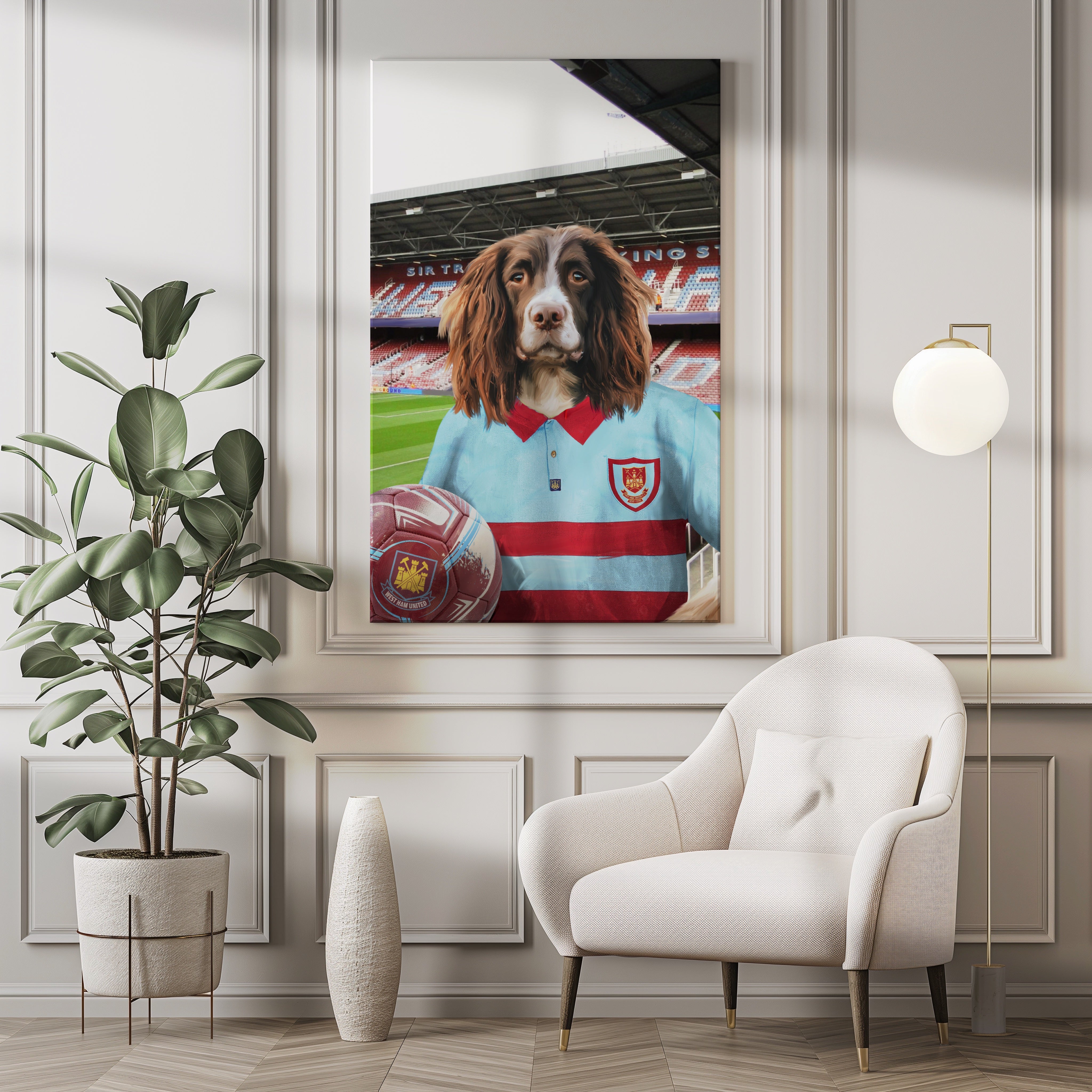 Your Pet in a West Ham 1995-97 Away Retro Shirt