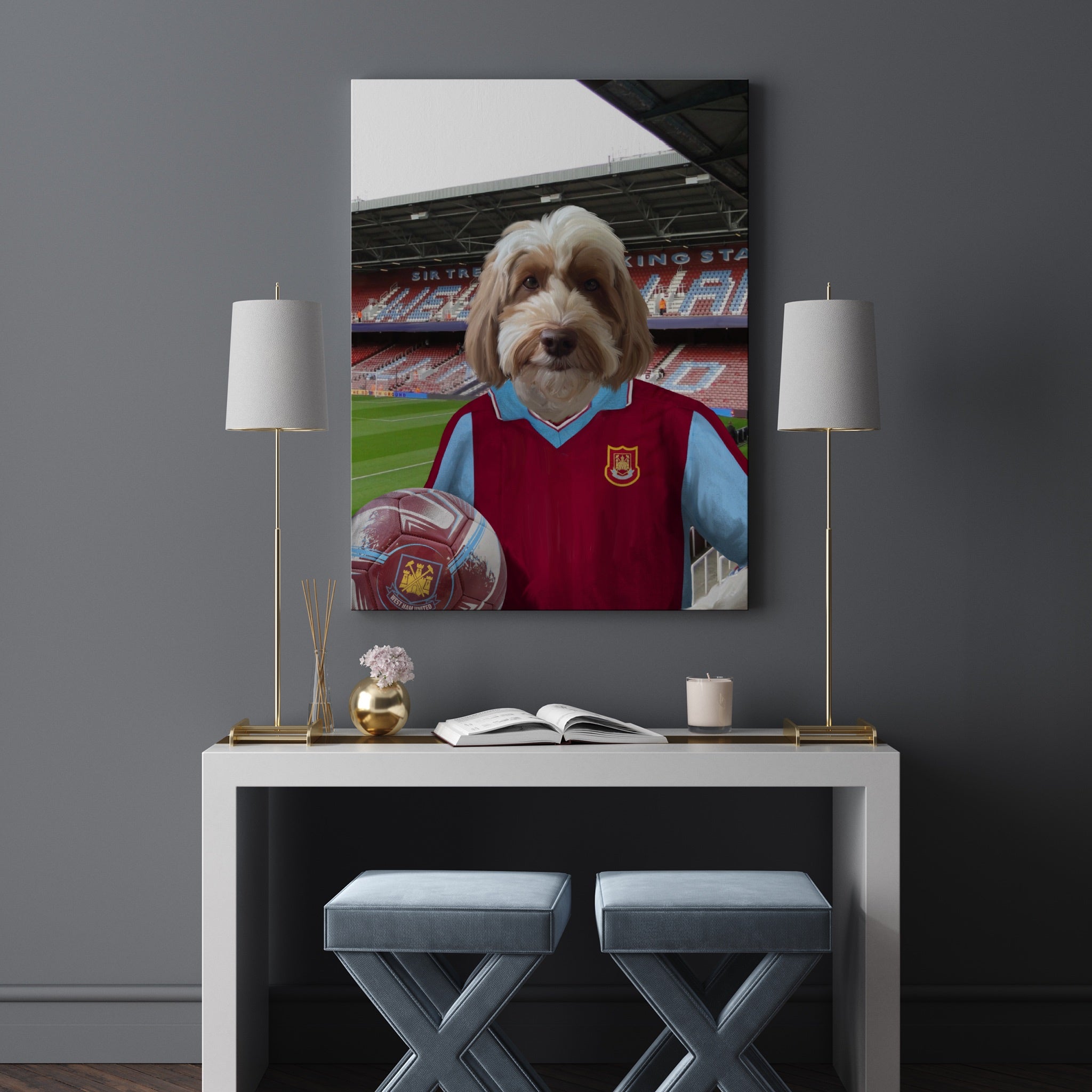 Your Pet in a West Ham 1997-98 Home Retro Shirt