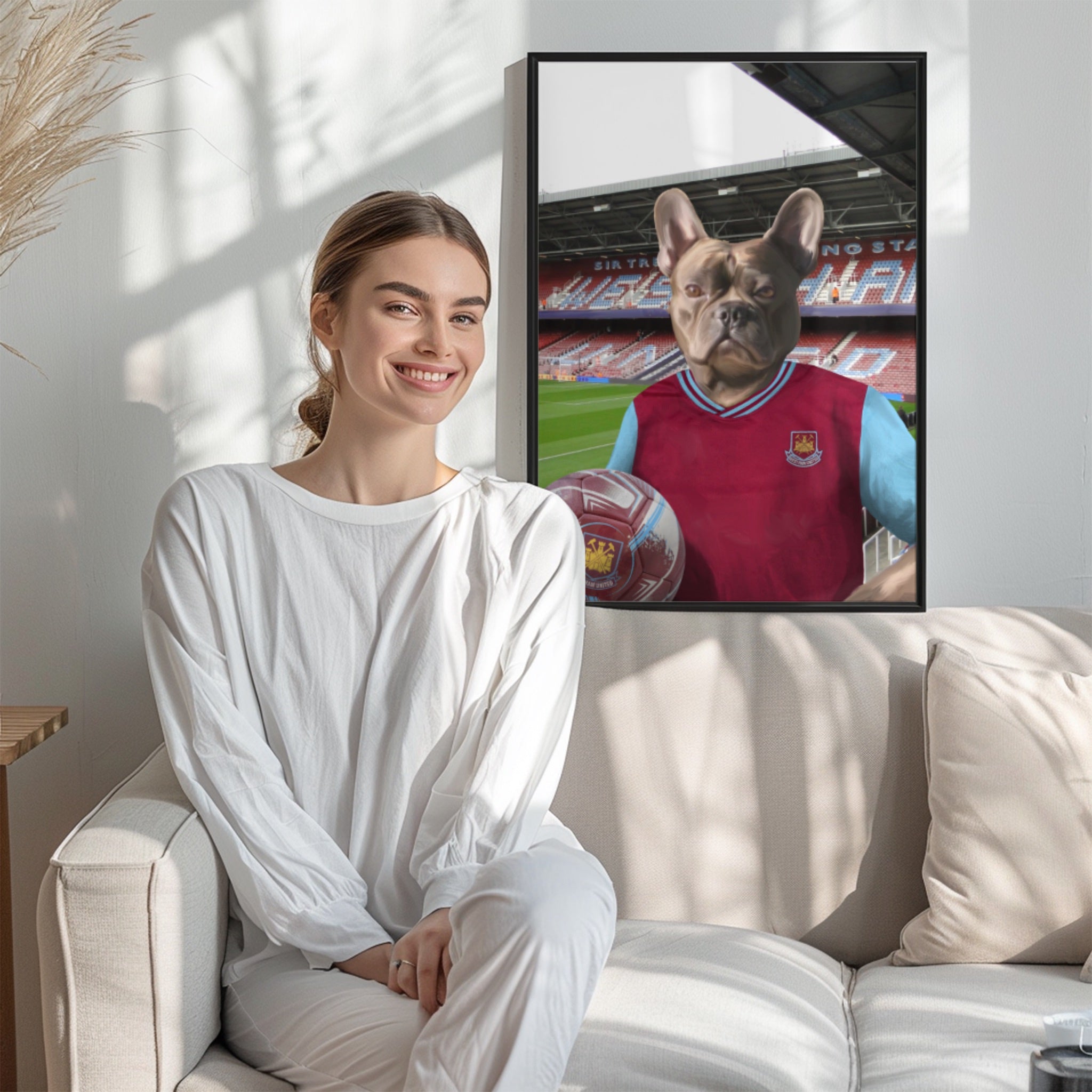 Your Pet in a West Ham 2001-02 Home Retro Shirt