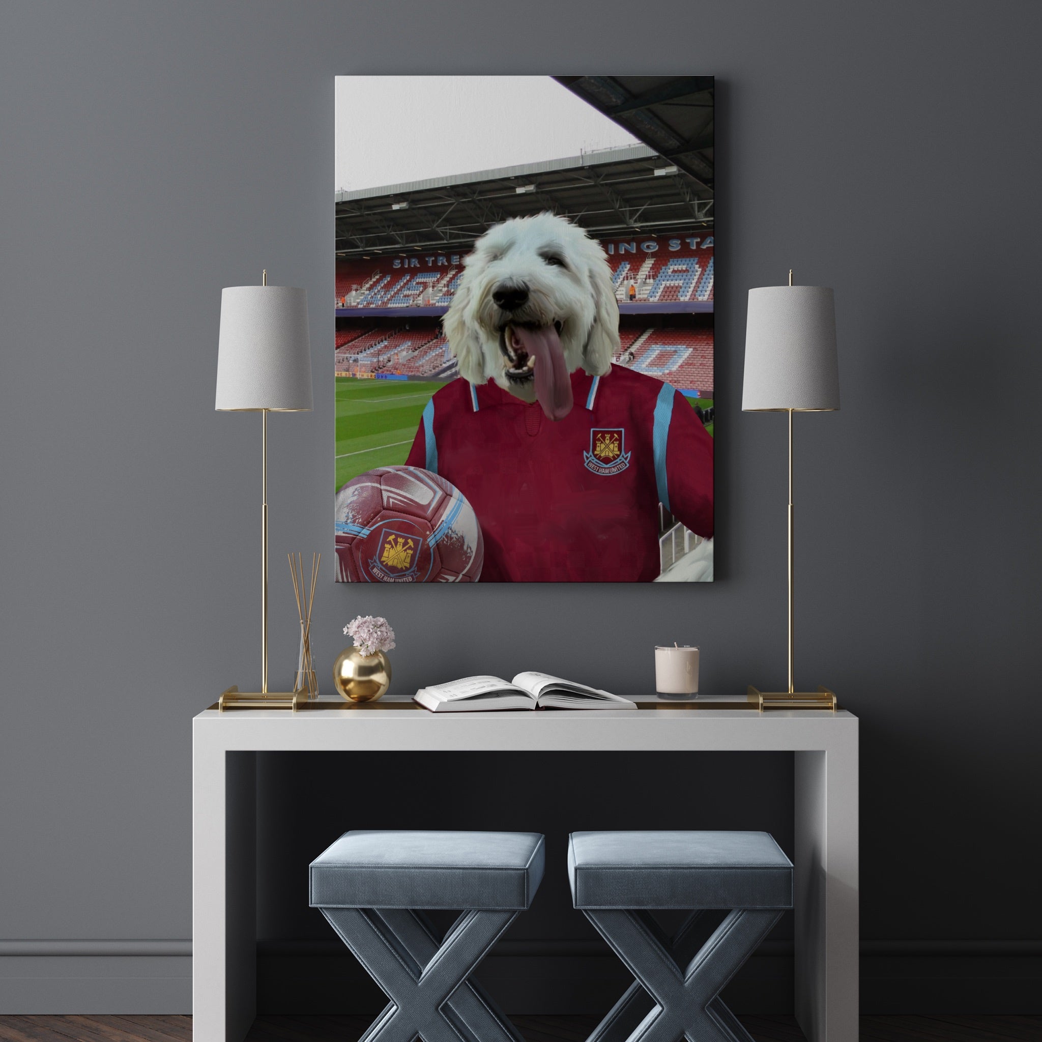 Your Pet in a West Ham 2009-10 Home Retro Shirt