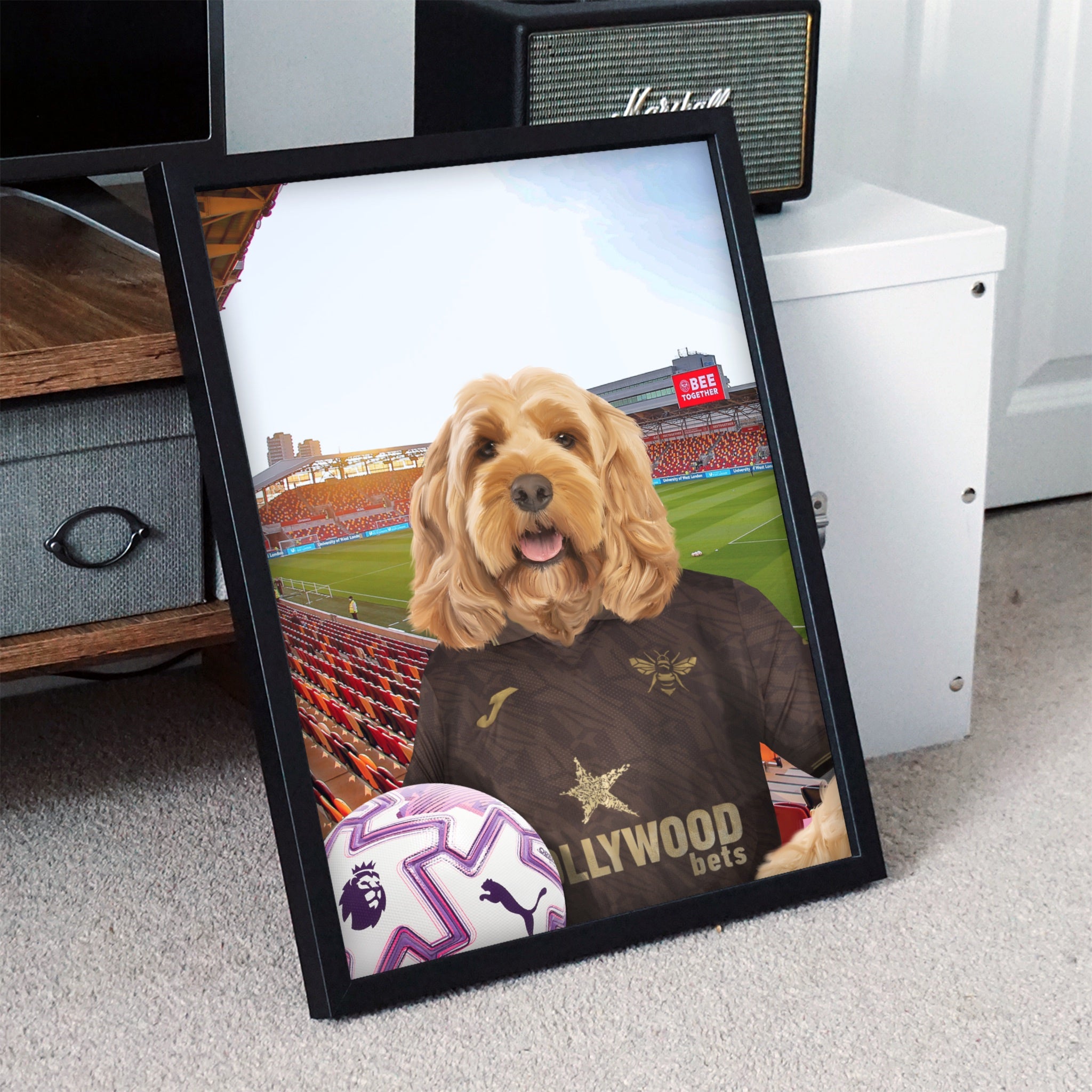 Your Pet in a Brentford FC Away 25/26 Adult Shirt