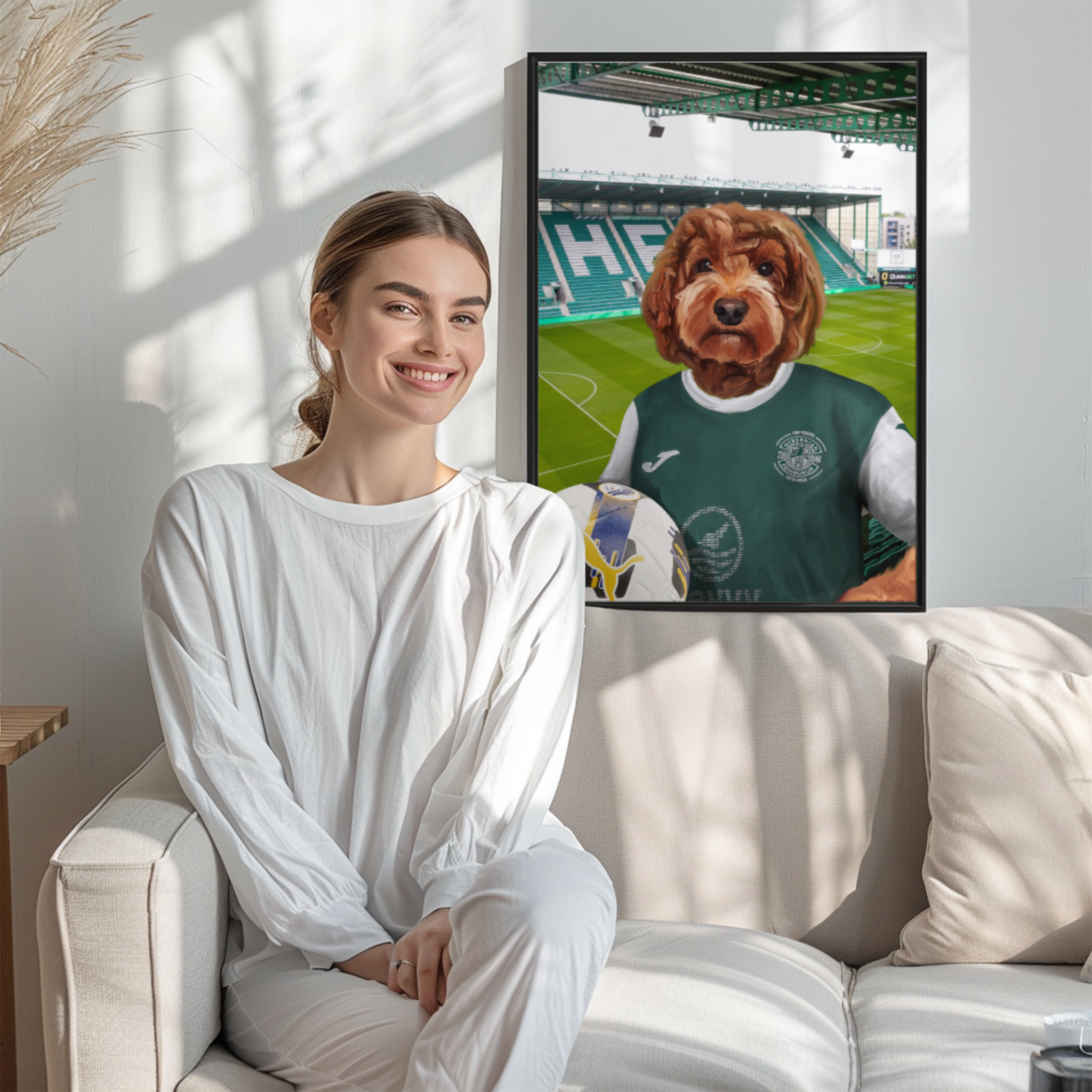 Your Pet in a Hibernian 25/26 Home Shirt