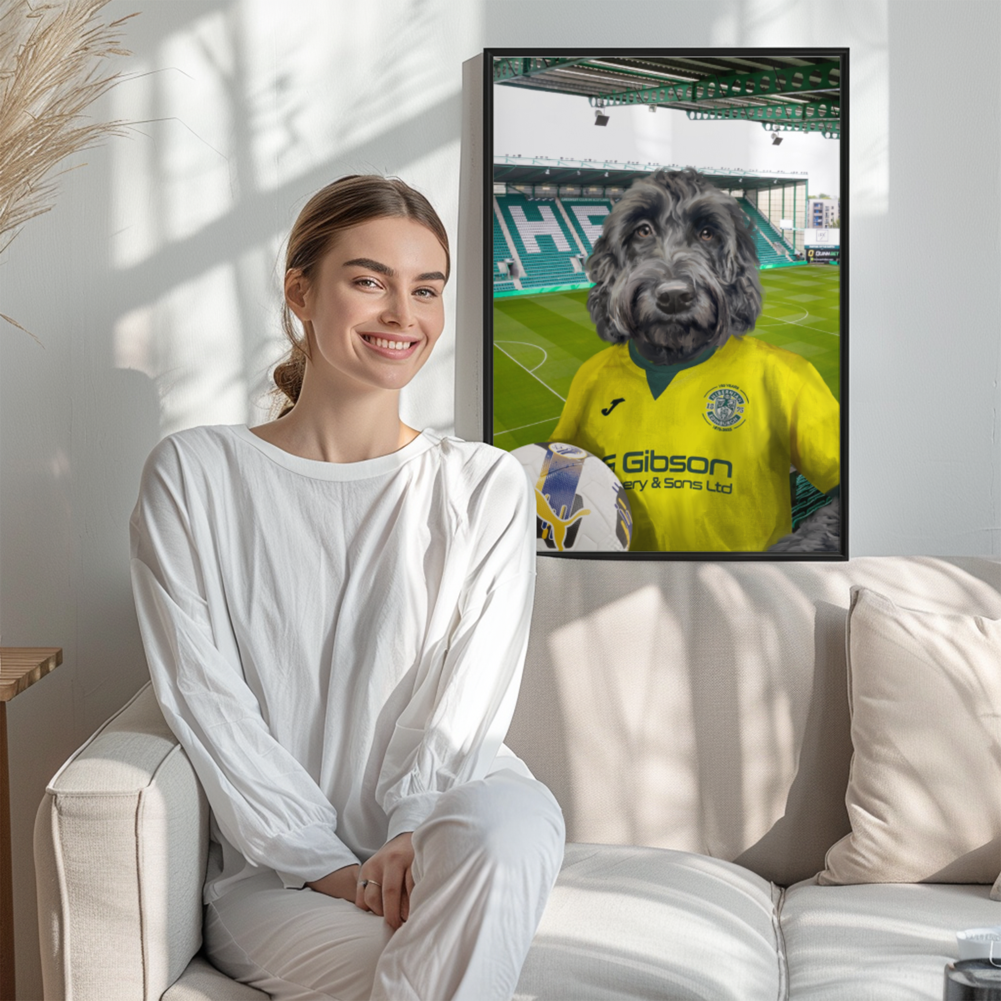 Your Pet in a Hibernian 25/26 Away Shirt