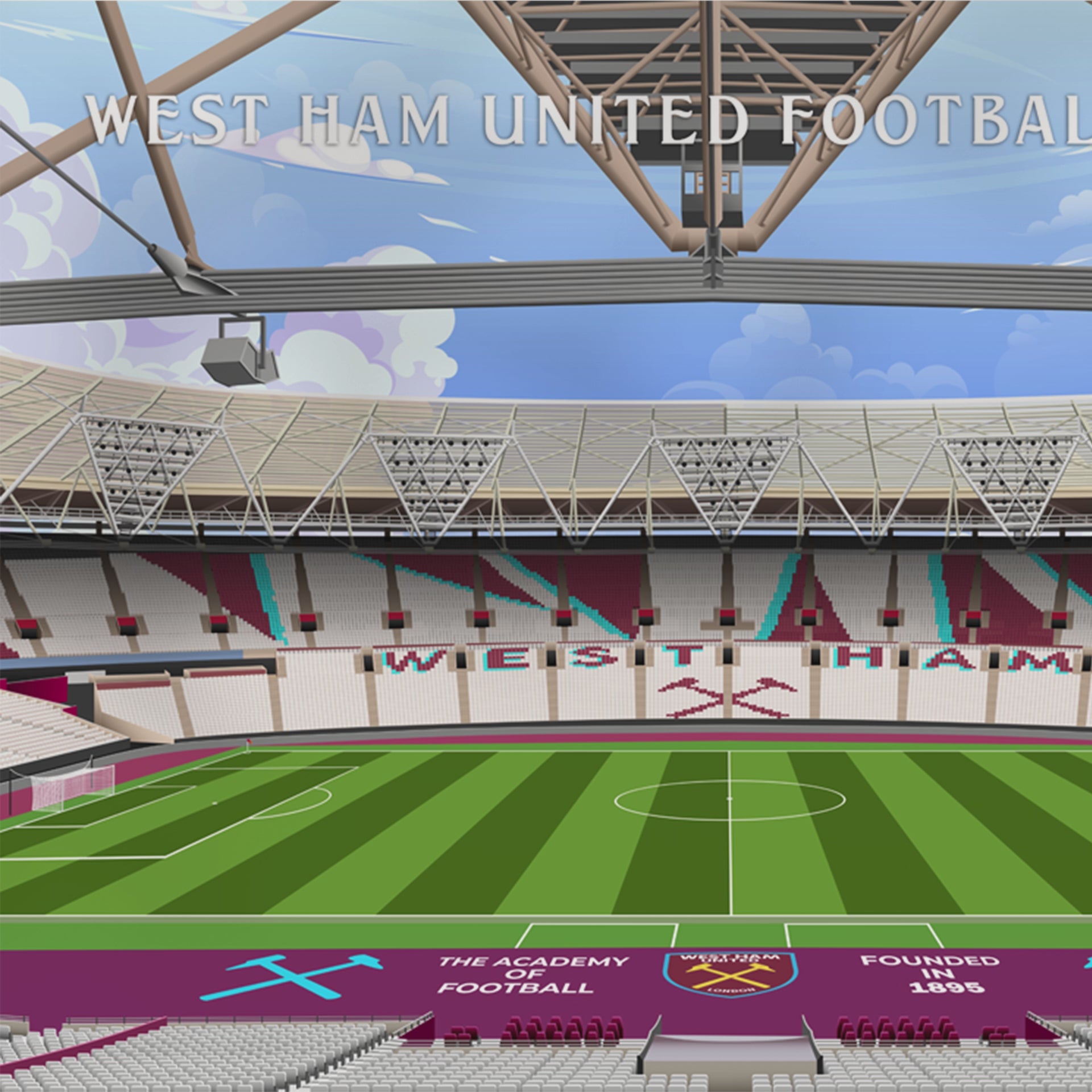 West Ham Stadium Hand Drawn Image