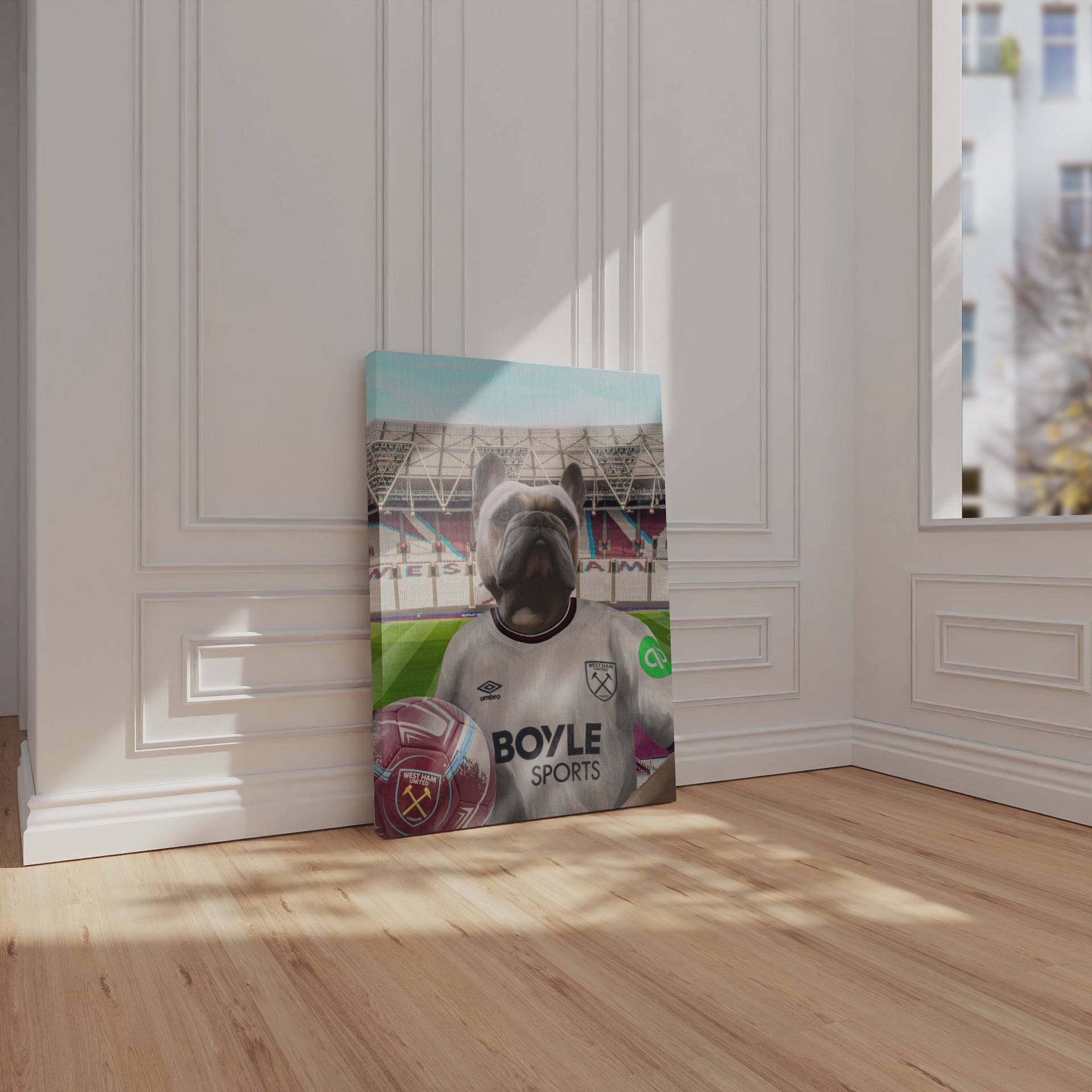 Your Pet in a West Ham 25/26 Away Shirt