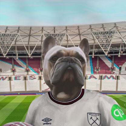 Your Pet in a West Ham 25/26 Away Shirt