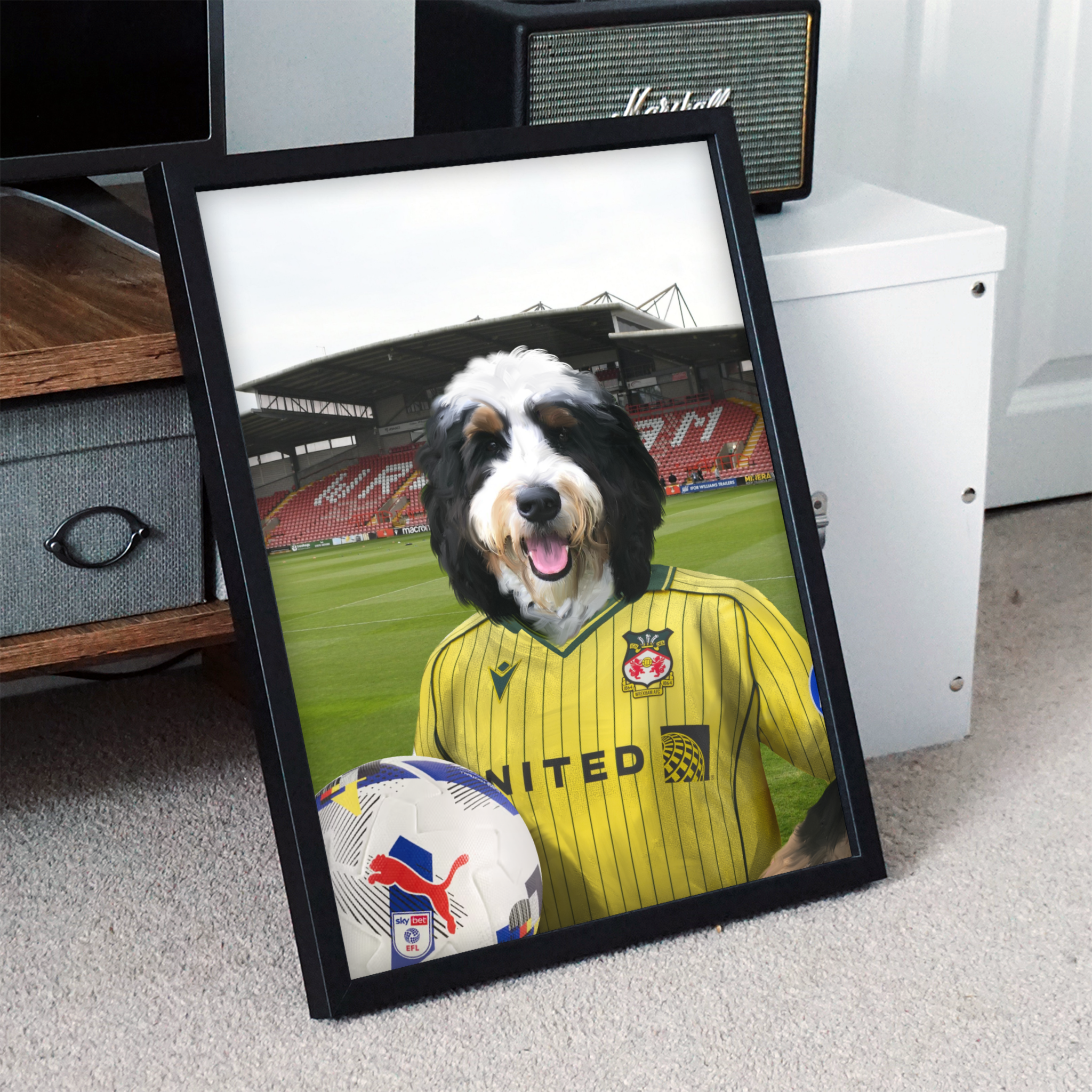 Your Pet in a Wrexham 25/26 Away Shirt